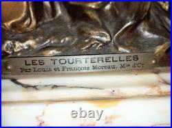 Pendule d'après Louis et François Moreau Les Tourterelles