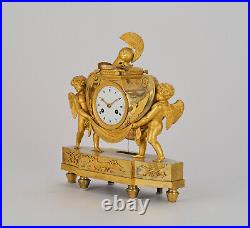 Pendule d'époque Empire horloge clock uhr reloj orologio bronze