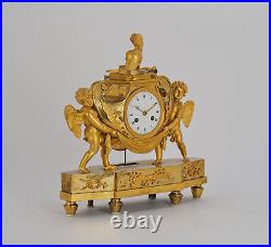 Pendule d'époque Empire horloge clock uhr reloj orologio bronze