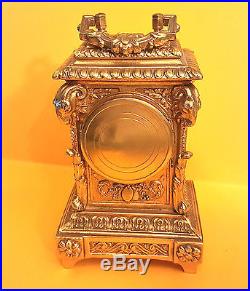 Pendule d'officier napoléon III en bronze doré fonctionne cadran émaillé