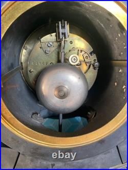 Pendule de Notaire Marbre Noir Napoléon III Balancier Mercure 42x40 cm