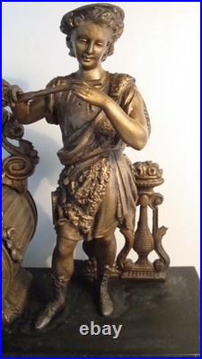 Pendule de cheminée, 1900, marbre et bronze, en bon état et qui fonctionne