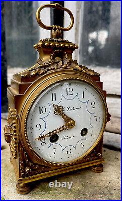 Pendule de voyage officier Rodanet en bronze clock Carriage Sonnerie