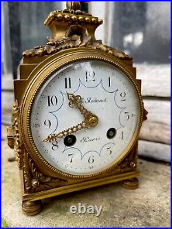 Pendule de voyage officier Rodanet en bronze clock Carriage Sonnerie