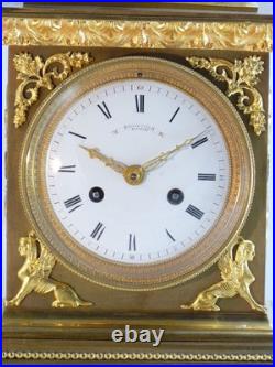 Pendule début XIXe Gaston Jolly clock uhr reloj orologio horloge bronze empire