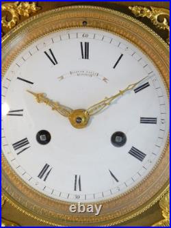 Pendule début XIXe Gaston Jolly clock uhr reloj orologio horloge bronze empire