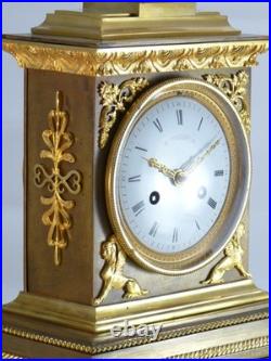 Pendule début XIXe Gaston Jolly clock uhr reloj orologio horloge bronze empire