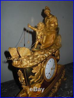 Pendule empire -horlogerie ancienne- faisant à Paris- 1er Empire