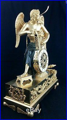 Pendule empire vers 1805 Apollon jouant de la lyre bronze attribué à C GALLE