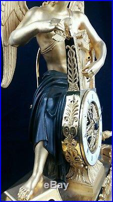 Pendule empire vers 1805 Apollon jouant de la lyre bronze attribué à C GALLE