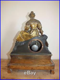 + Pendule en Bronze époque restauration mouvement à fil signé Pons (1823) +