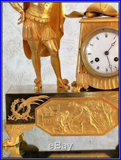 Pendule en bronze Henri IV, époque restauration Empire, Clock