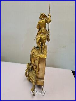 Pendule en bronze doré avec le roi charlemagne 19 ème