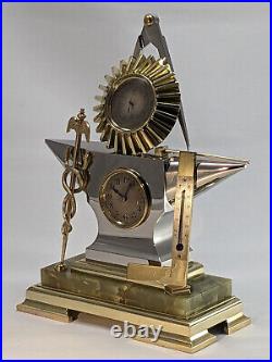 Pendule en forme d'enclume, station météo 1890, Guilmet clock uhr reloj orologio