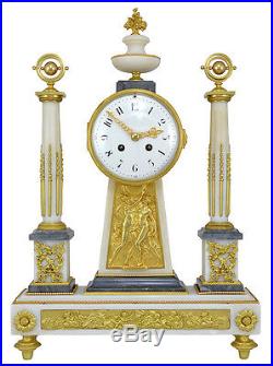 Pendule en marbre. Clock uhren bronze horloge french antique kaminuhr Empire