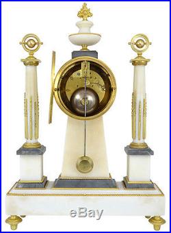 Pendule en marbre. Clock uhren bronze horloge french antique kaminuhr Empire