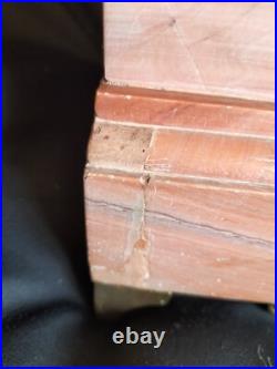 Pendule en marbre rose, forme temple & putti astronome bronze doré/patiné / XIXe