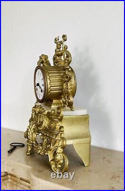 Pendule époque Napoleon III, Sujet La Vigneronne, Mouvement MONS du BOURS 1878