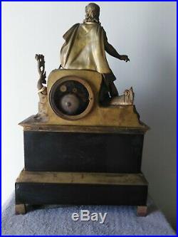 Pendule horloge bronze restauration sculpture horlogerie mouvement
