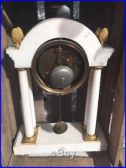 Pendule horloge cachard suc. T de Charles le roi paris marbre blanc style Louis16