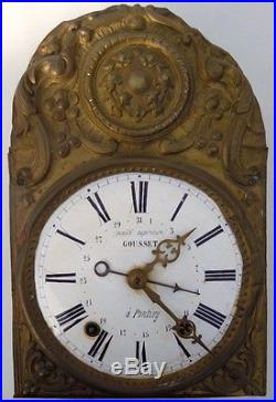 Pendule horloge comtoise 3 aiguilles qualité supérieure Gousset d'époque 19ème