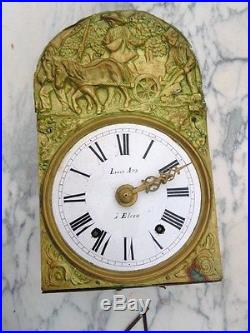 Pendule horloge comtoise scène de labour d'époque 19ème