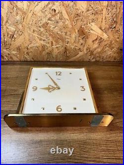 Pendule horloge de table imhof mécanique swiss, art déco, bronze et laiton