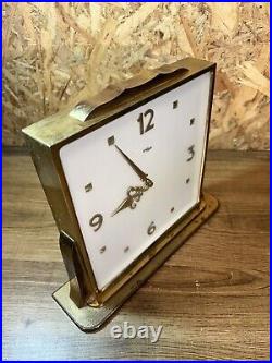 Pendule horloge de table imhof mécanique swiss, art déco, bronze et laiton