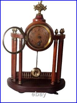 Pendule horloge portique Junghans colonne dites Joséphine Art Nouveau fin XIXE