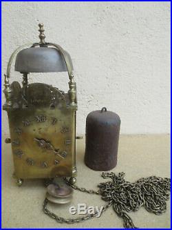 Pendule lanterne anglaise du 18è siécle à 1 aiguille