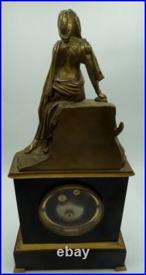 Pendule marbre et bronze époque XIXe #5297#
