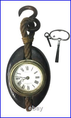 Pendule murale, poulie marine, Groszos rue de la paix Paris, à réviser