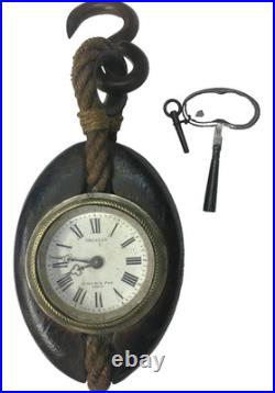 Pendule murale, poulie marine, Groszos rue de la paix Paris, à réviser