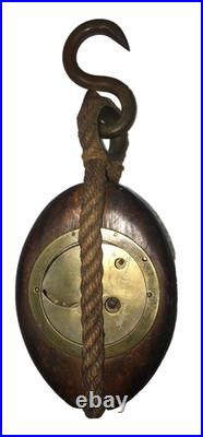 Pendule murale, poulie marine, Groszos rue de la paix Paris, à réviser