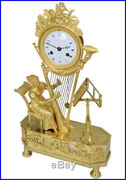 Pendule musique. Kaminuhr Empire clock bronze horloge antike uhren cartel