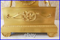 Pendule mythologique en bronze doré PSYCHE ouvrant la boite Viel Robin XIXé n545