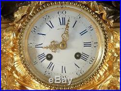 Pendule napoleon III bronze doré et patiné clock uhr reloj empire no regule