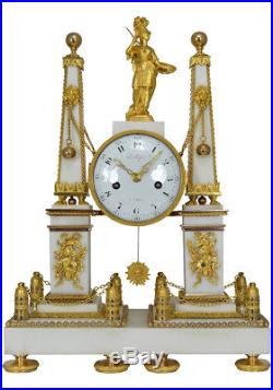 Pendule obélisques Athéna. Kaminuhr Empire clock bronze horloge antique cartel