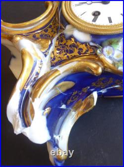 Pendule porcelaine Jacob Petit époque Napoléon III a besoin major restauration