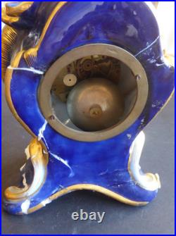 Pendule porcelaine Jacob Petit époque Napoléon III a besoin major restauration