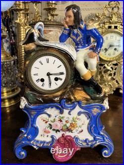 Pendule porcelaine style Jacob Petit Représentant Napoléon