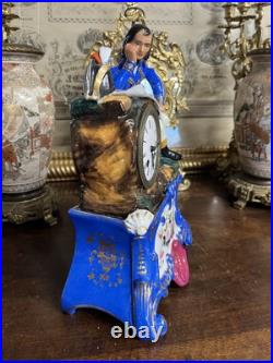 Pendule porcelaine style Jacob Petit Représentant Napoléon