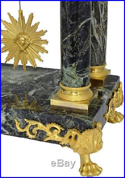 Pendule portique Empire. Kaminuhr bronze clock antike uhren marbre horloge