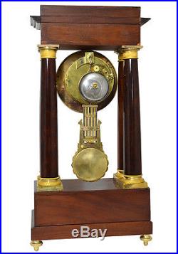 Pendule portique acajou. Uhren clock bronze horloge XIX french antique