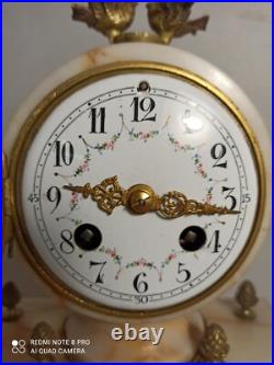 Pendule portique st Louis XVI marbre bronze dore fonctionne sonne