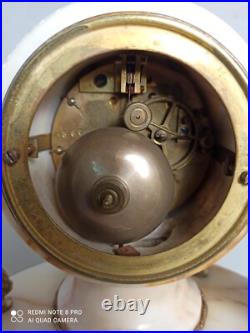 Pendule portique st Louis XVI marbre bronze dore fonctionne sonne