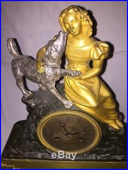 Pendule romantique en bronze, XIXe