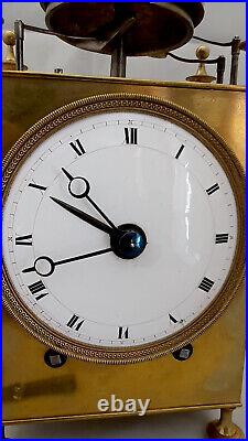 Pendule uhr officier voyage comtoise capucine 2 cloches sonnerie quarts