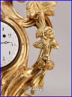 Petit Cartel XVIIIe à Quantièmes En Bronze Doré pendule clock uhr reloj