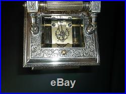 Réveil d'officier en bronze argenté à répétition, reloj, old officer's clock